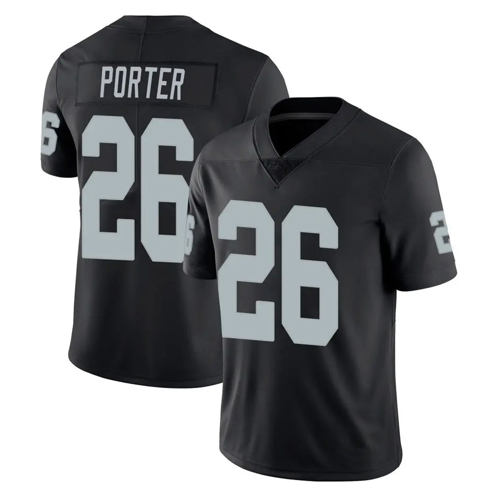 LV.Raiders #26 Darien Porter Player Black Limited Vapor Untouchable Home Game Stitched Jerseys