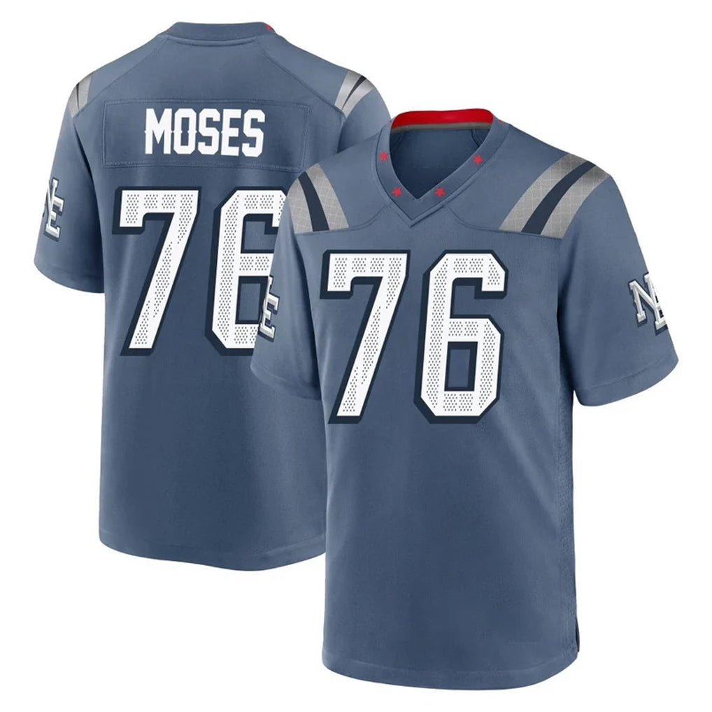 NE.Patriots #76 Morgan Moses Player Blue Rivalries Collection Home Game Jdoa Stitched Jerseys