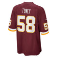 Jdoa W.Commanders #58 Shaka Toney Burgundy Game Jersey