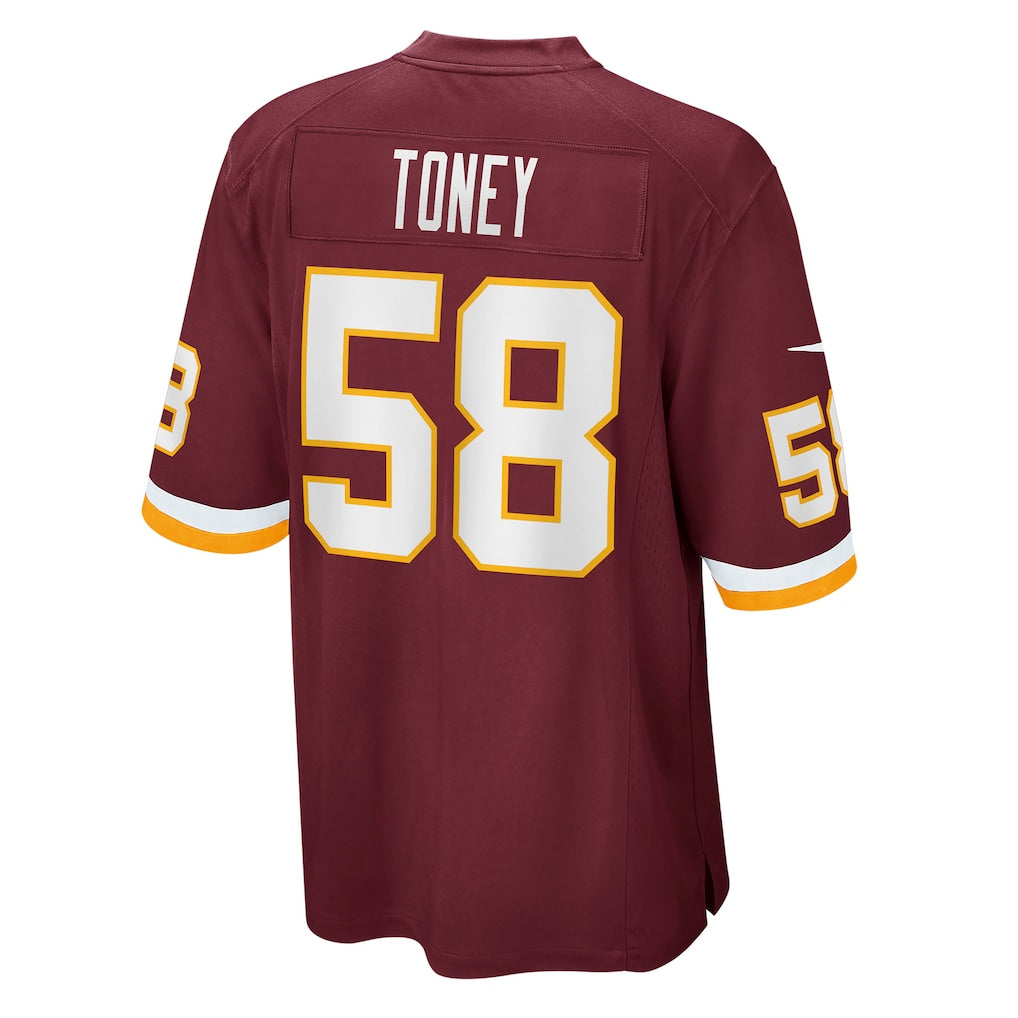 Jdoa W.Commanders #58 Shaka Toney Burgundy Game Jersey