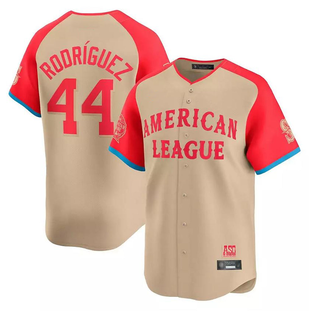S.Mariners #44 Julio Rodriguez Player Cream American League All-Star Game Limited Jdoa Stitched Jerseys