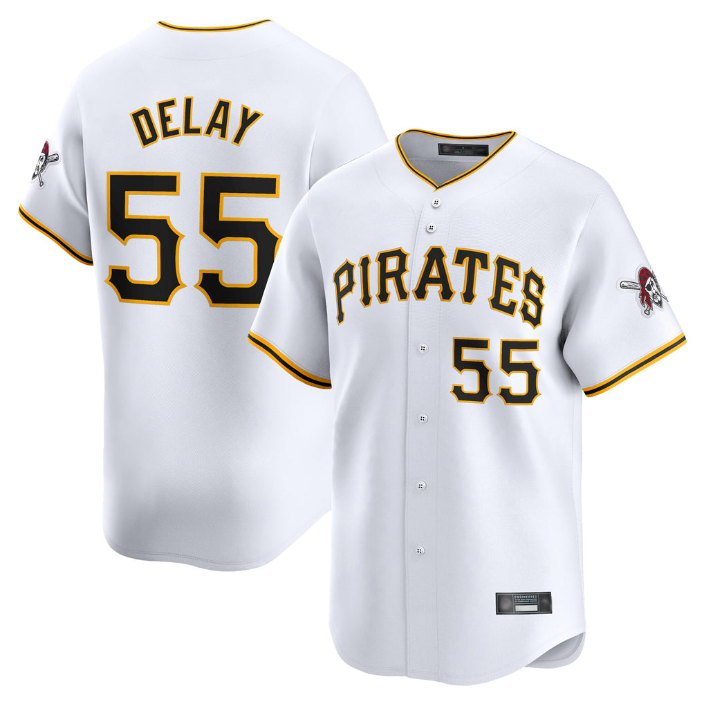P.Pirates #55 Jason Delay Player White Home Limited Jdoa Stitched Jerseys