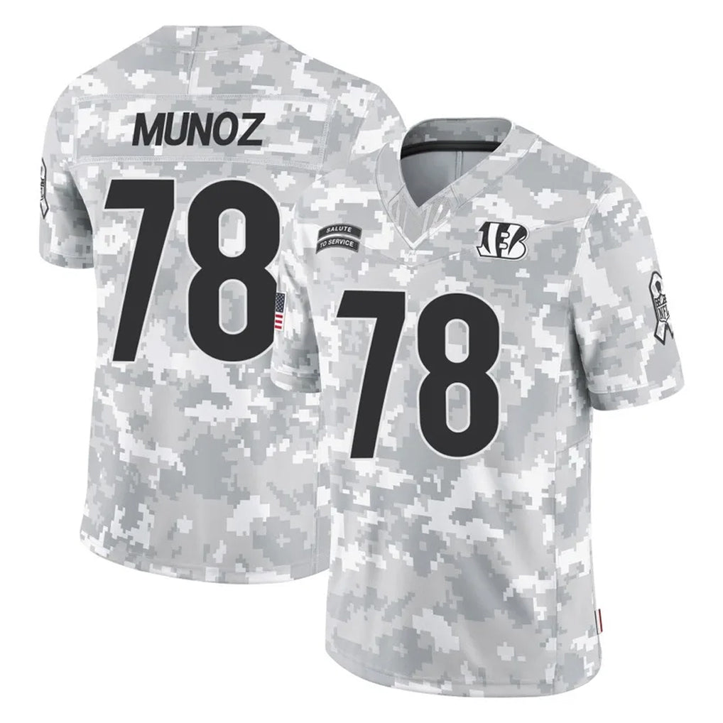 C.Bengals #78 Anthony Munoz Player Arctic Camo Salute to Service Limited Jdoa Stitched Jerseys