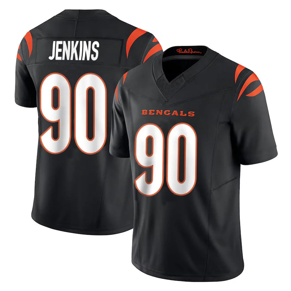 C.Bengals #90 Kris Jenkins Jr Player Black Vapor F.U.S.E. Limited Home Game Jdoa Stitched Jerseys