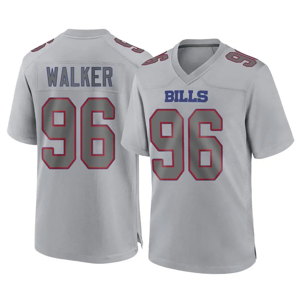 B.Bills #96 Deone Walker Player Gray Home Game Jdoa Stitched Jerseys