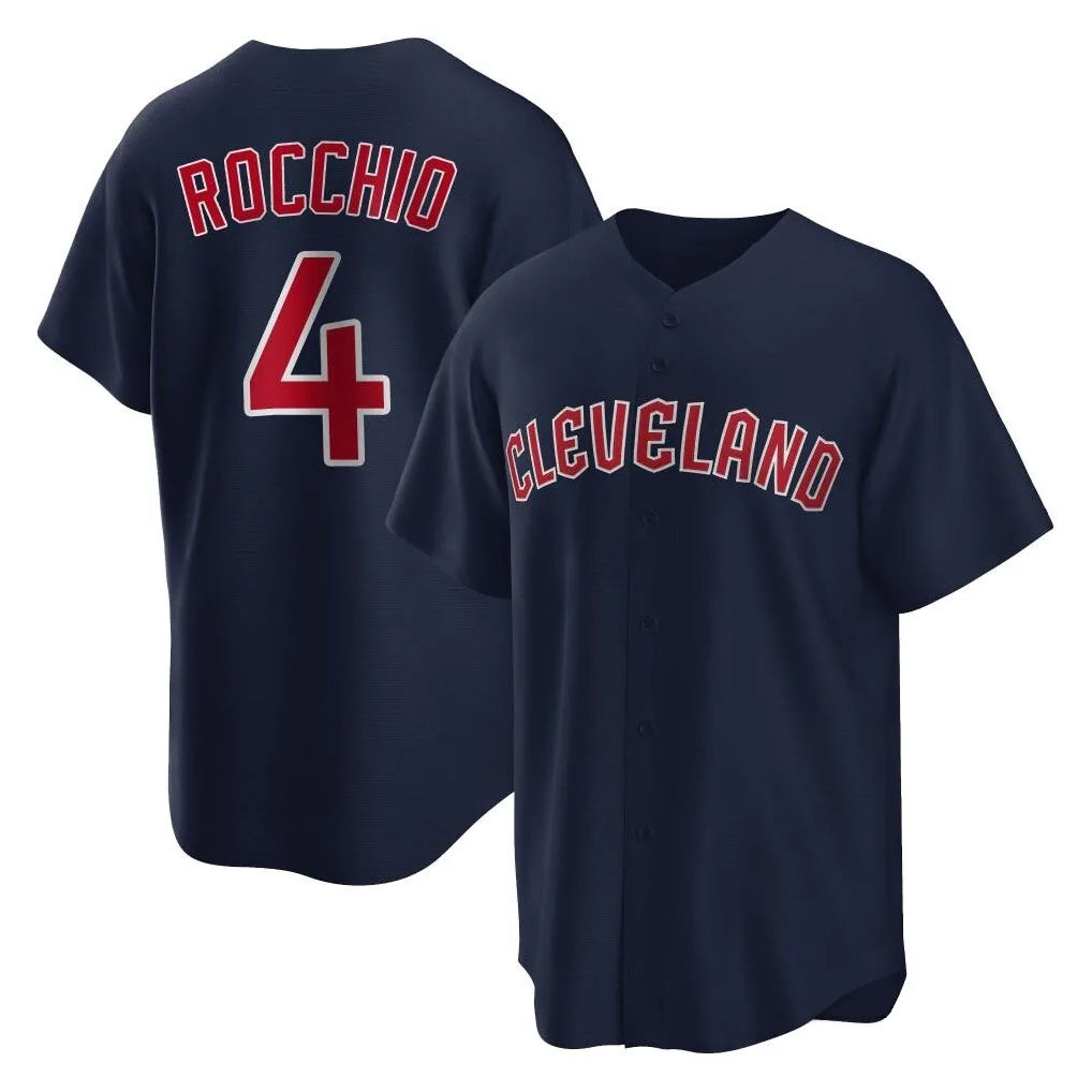 C.Guardians #4 Brayan Rocchio Player Navy Game Home Jdoa Stitched Jerseys