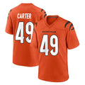 C.Bengals #49 Barrett Carter Player Orange Home Game Jdoa Stitched Jerseys