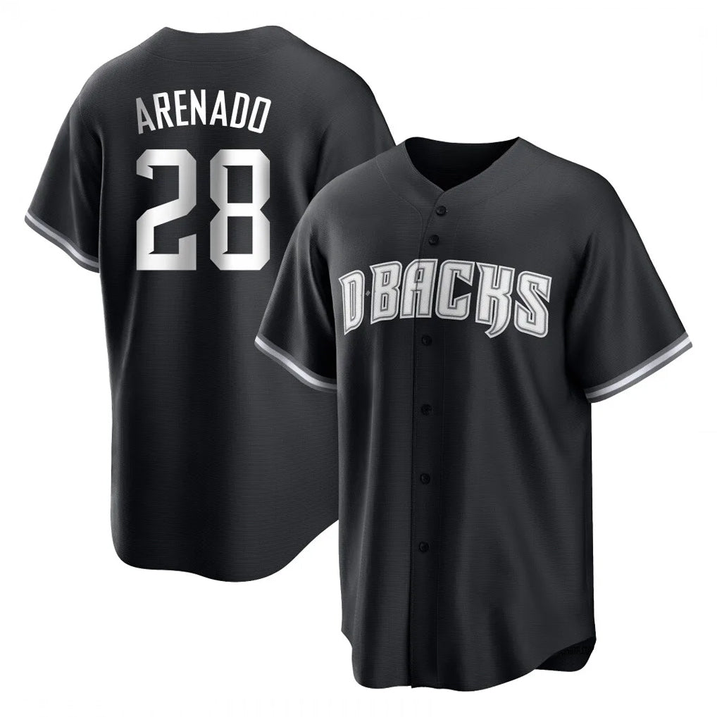 A.Diamondbacks #28 Nolan Arenado Player Black Game Home Jdoa Stitched Jerseys