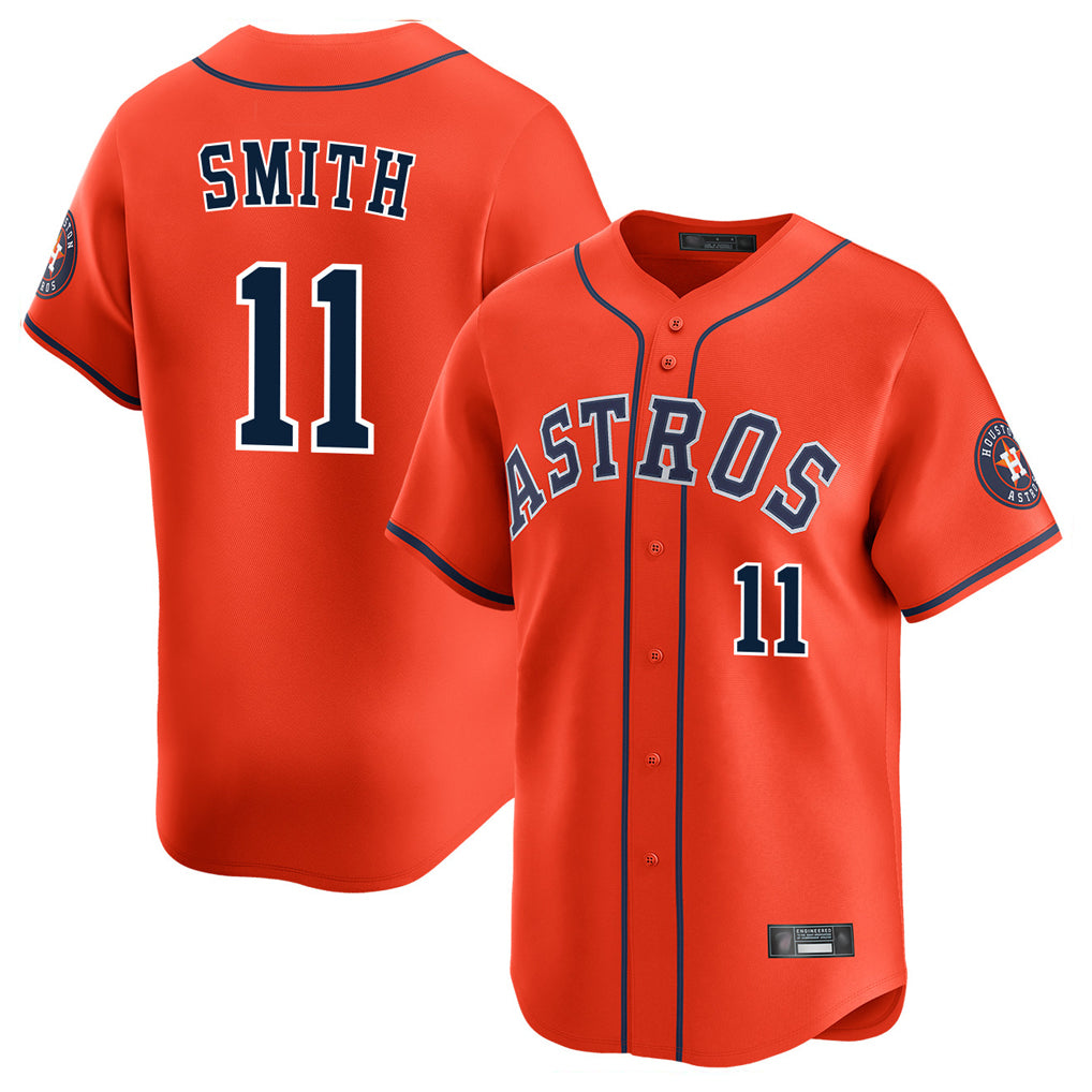 H.Astros #11 Cam Smith Player Orange Home Limited Jdoa Stitched Jerseys