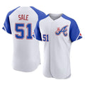 A.Braves #51 Chris Sale Player White City Connect Limited Elite Home Game Jdoa Stitched Jerseys