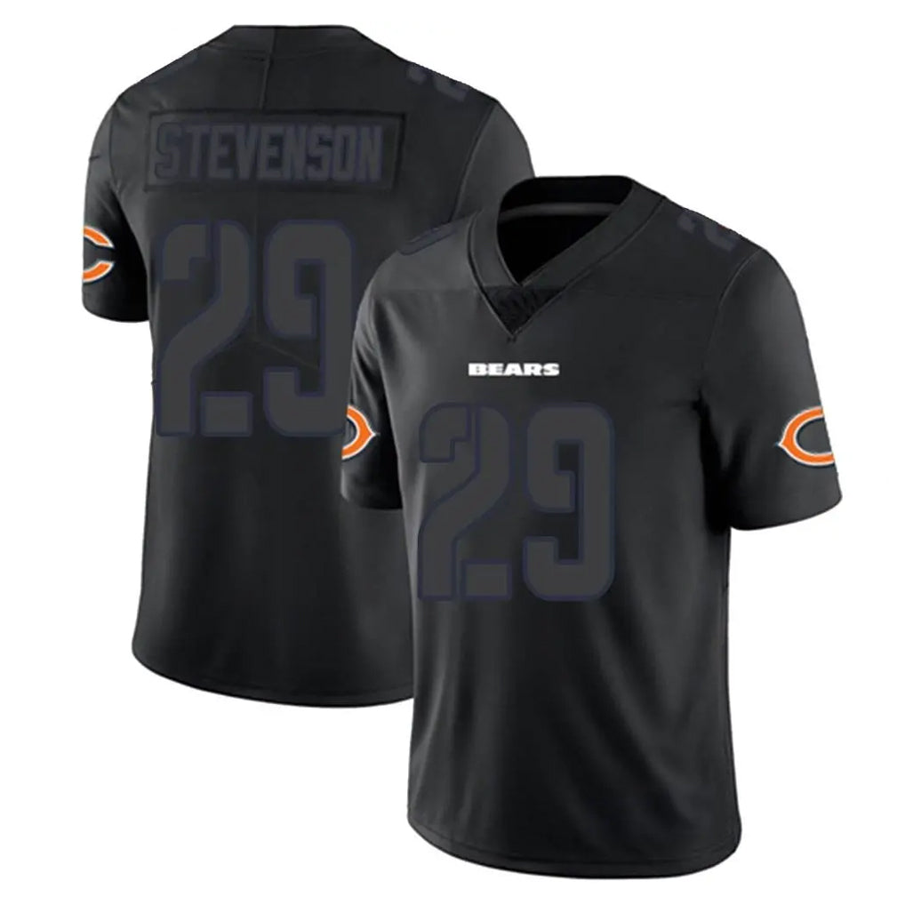 C.Bears #29 Tyrique Stevenson Player Black Impact Limited Game Jdoa Stitched Jerseys