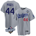 LA.Dodgers #44 Andy Pages Player Gray World Series Game Home Jdoa Stitched Jerseys