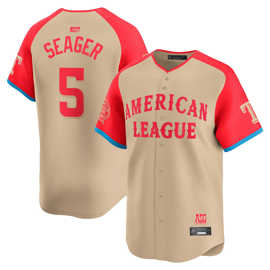 American League #5 Corey Seager Cream All-Star Game Limited Jdoa Stitched Jerseys