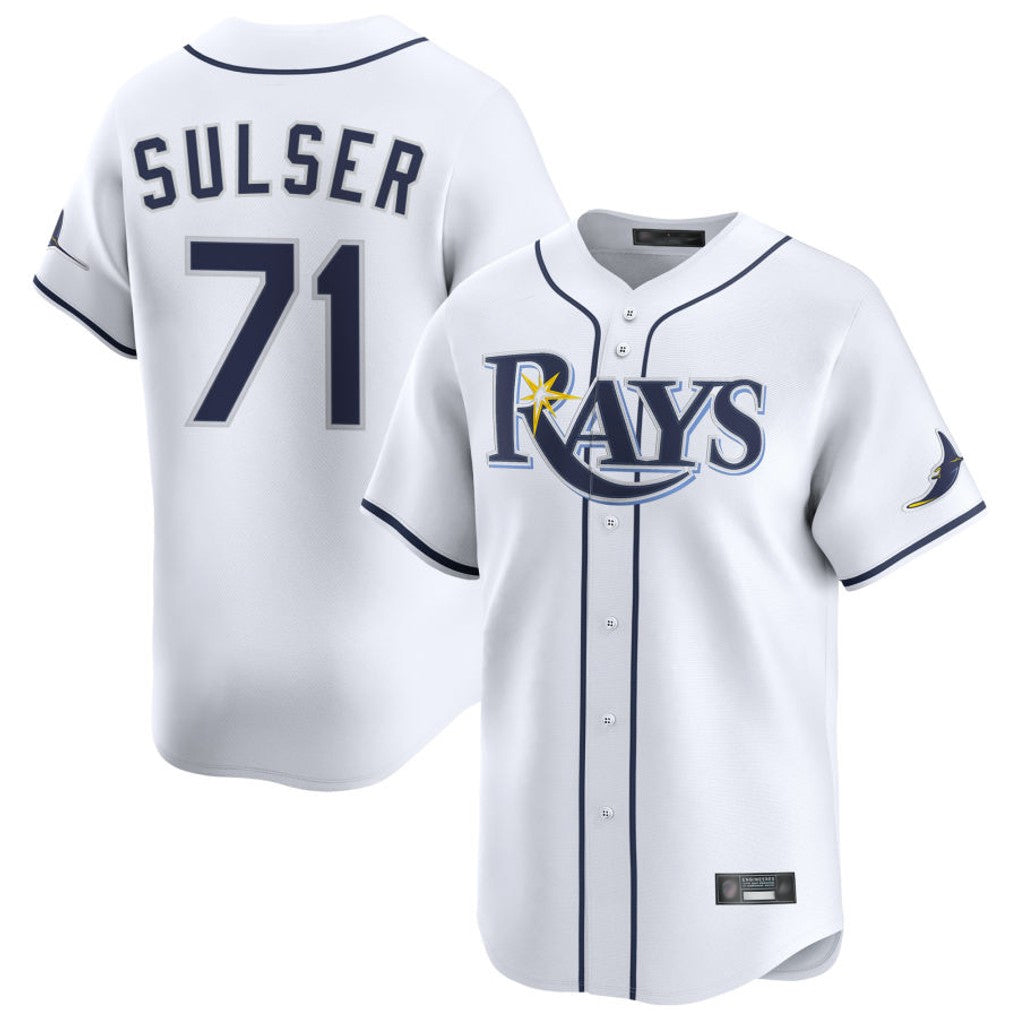 T.Bay Rays #71 Cole Sulser Player White Home Limited Jdoa Stitched Jerseys