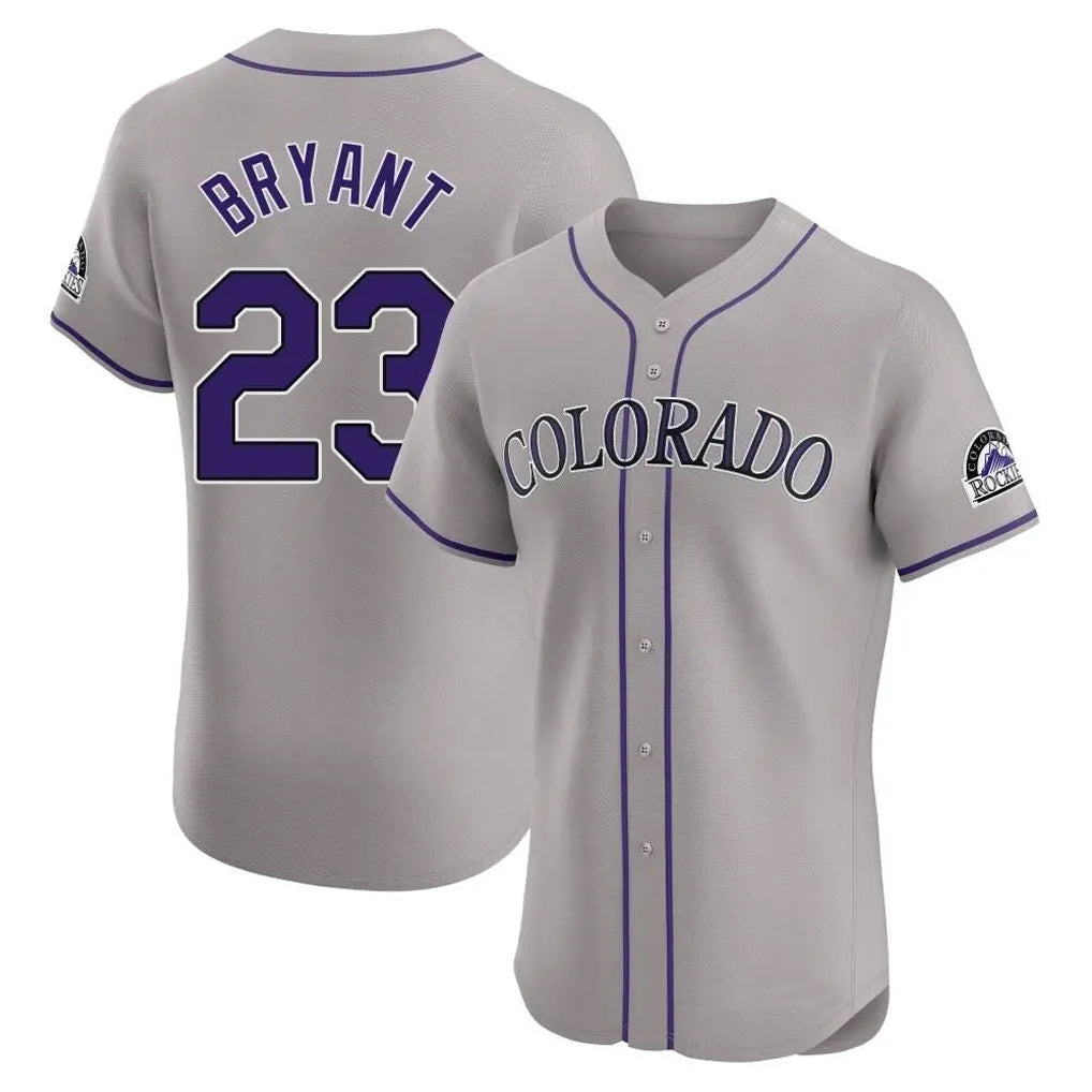 C.Rockies #23 Kris Bryant Player Gray Limited Elite Home Jdoa Stitched Jerseys