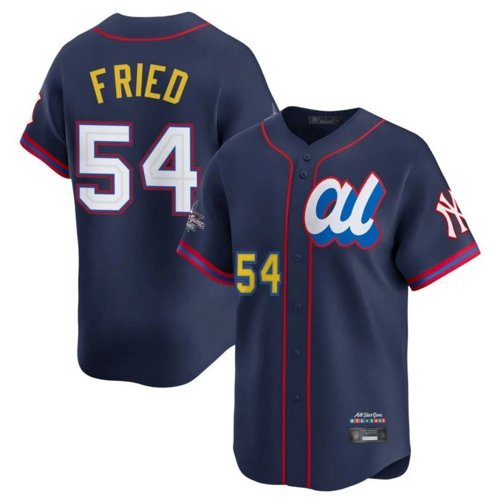 NY.Yankees #54 Max Fried Player Navy All Star Limited Home Jdoa Stitched Jerseys
