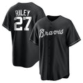A.Braves #27 Austin Riley Player Black Home Game Jdoa Stitched Jerseys