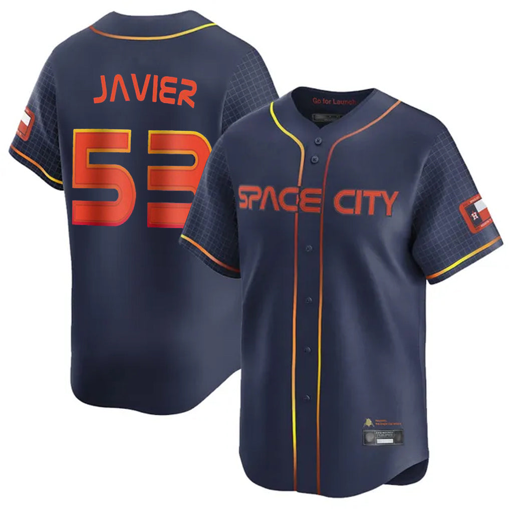 H.Astros #53 Cristian Javier Player Navy City Connect Home Limited Jdoa Stitched Jerseys