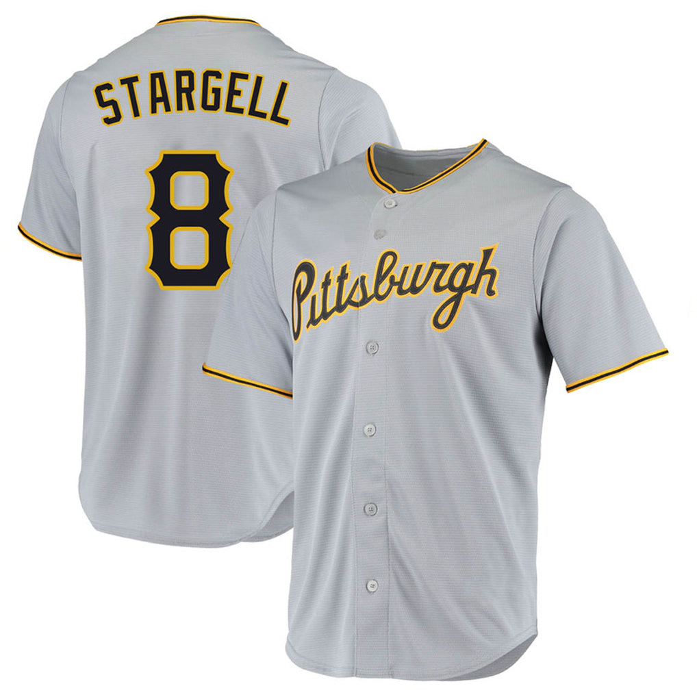 P.Pirates #8 Willie Stargell Player Gray Road Home Game Jdoa Stitched Jerseys