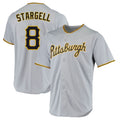 P.Pirates #8 Willie Stargell Player Gray Road Home Game Jdoa Stitched Jerseys