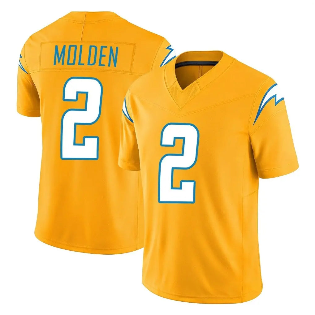 LA.Chargers #2 Elijah Molden Player Gold Limited Vapor F.U.S.E. Home Game Stitched Jerseys