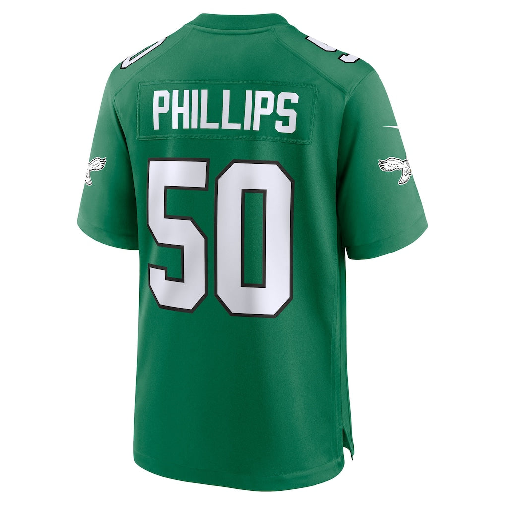 Jdoa P.Eagles #50 Jaelan Phillips Kelly Green Alternate 2 Game Jersey