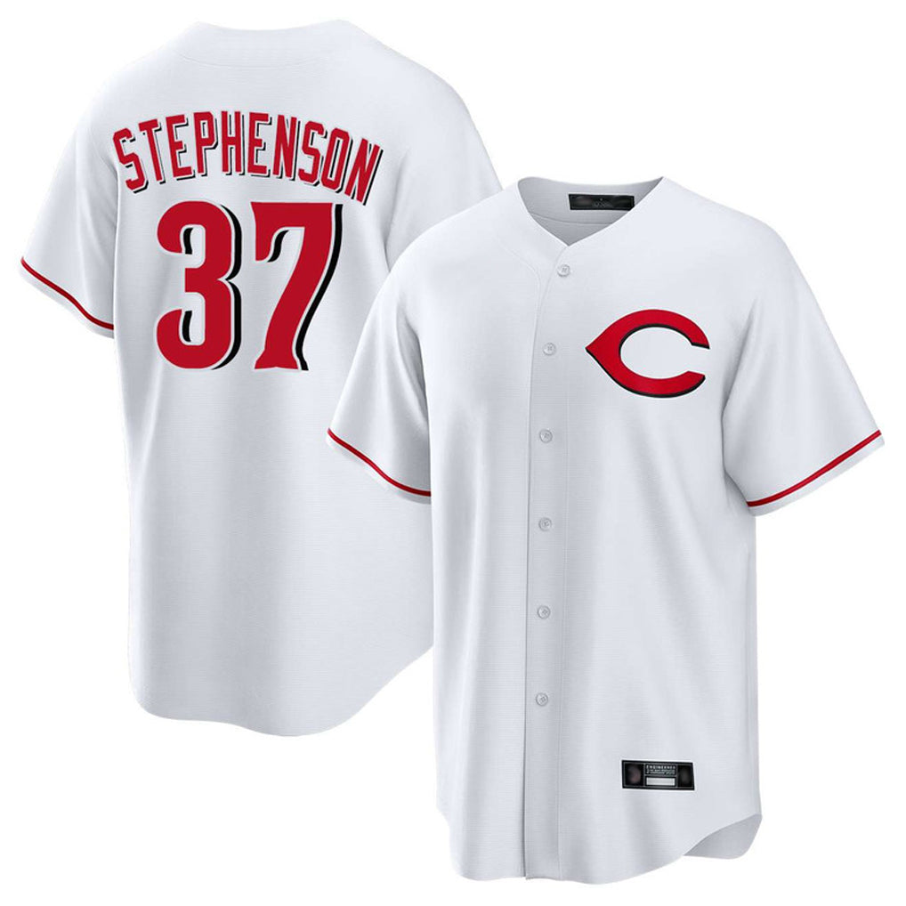 C.Reds #37 Tyler Stephenson Player White Home Game Jdoa Stitched Jerseys