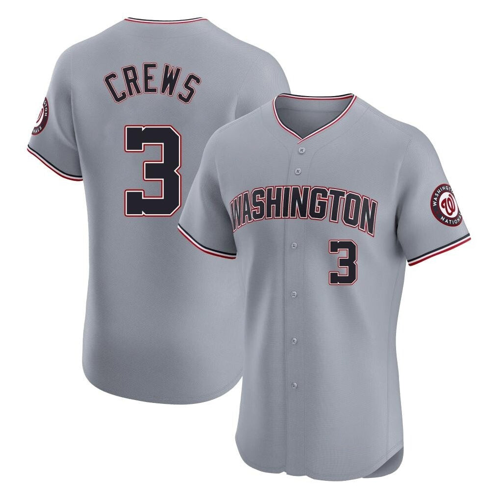 W.Nationals #3 Dylan Crews Player Gray City Connect Elite Alternate Jdoa Jdoa Stitched Jerseys