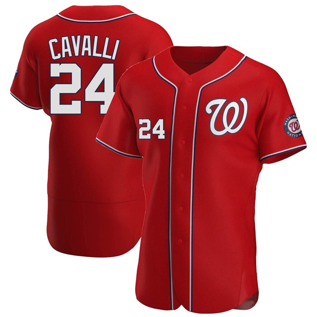 W.Nationals #24 Cade Cavalli Player Red Alternate Elite Jdoa Stitched Jerseys