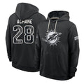 M.Dolphins #28 De'Von Achane Player 2026 Black Logo Pullover Hoodies Limited Game Jdoa Stitched Jerseys