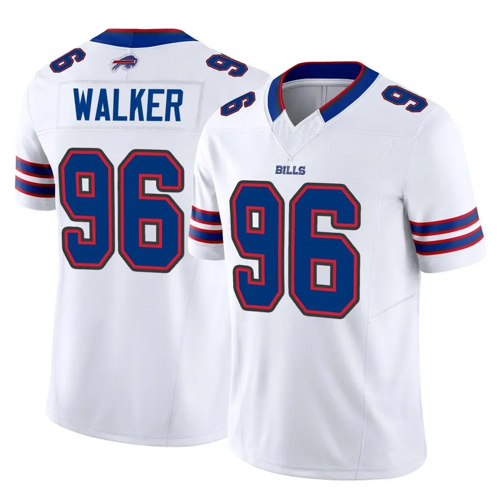 B.Bills #96 Deone Walker Player White Vapor F.U.S.E. Jersey Limited Home Game Jdoa Stitched Jerseys