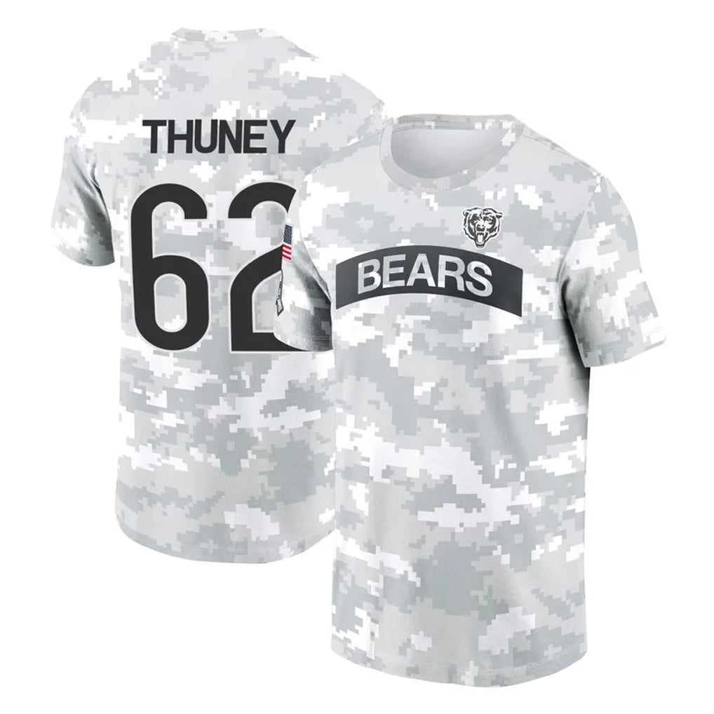 C.Bears #62 Joe Thuney Player Arctic Camo Salute to Service Performance T-Shirt Limited Jdoa Stitched Jerseys