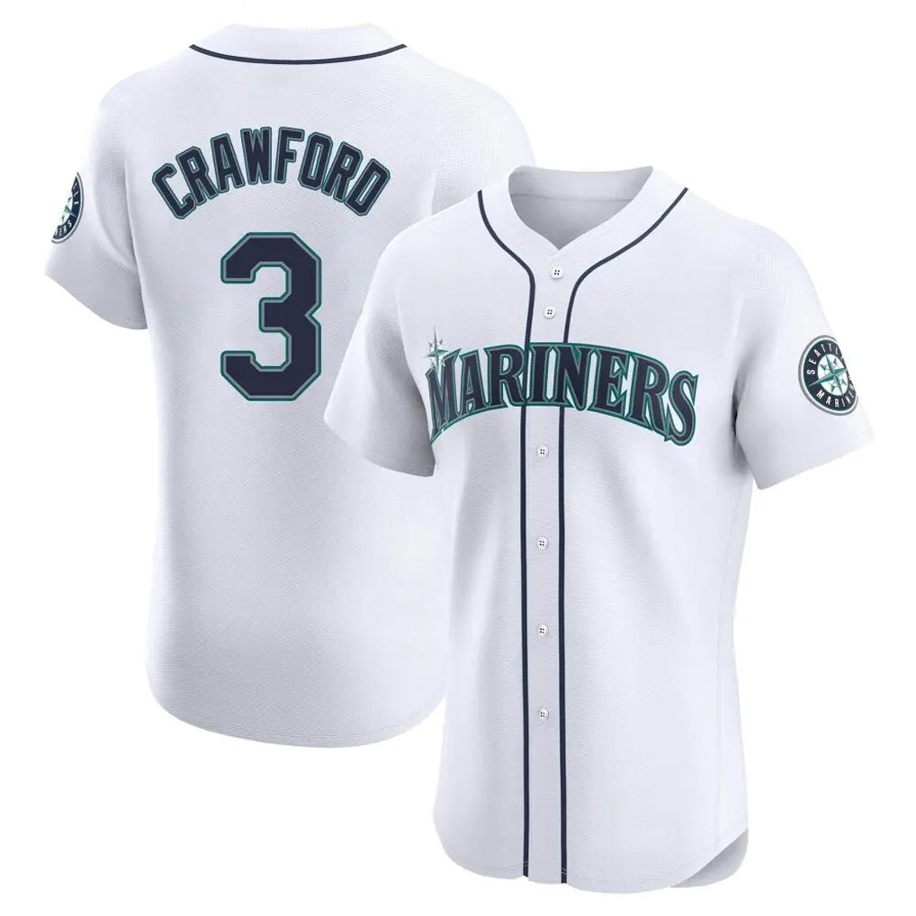 S.Mariners #3 J.P. Crawford Player White Home Limited Elite Jdoa Stitched Jerseys