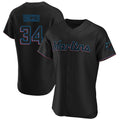 M.Marlins #34 Liam Hicks Player Black Home Limited Elite Jdoa Stitched Jerseys