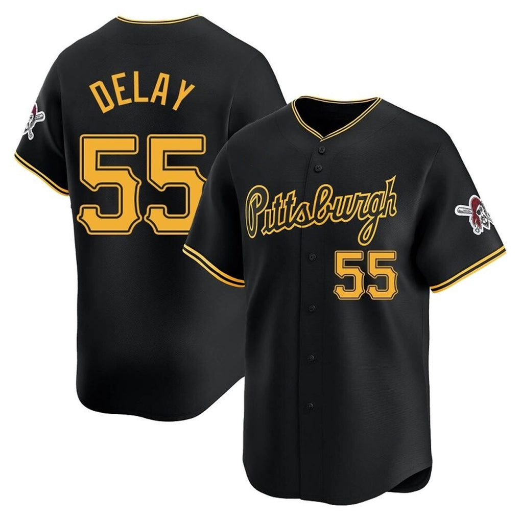 P.Pirates #55 Jason Delay Player Black Alt Home Limited Jdoa Stitched Jerseys