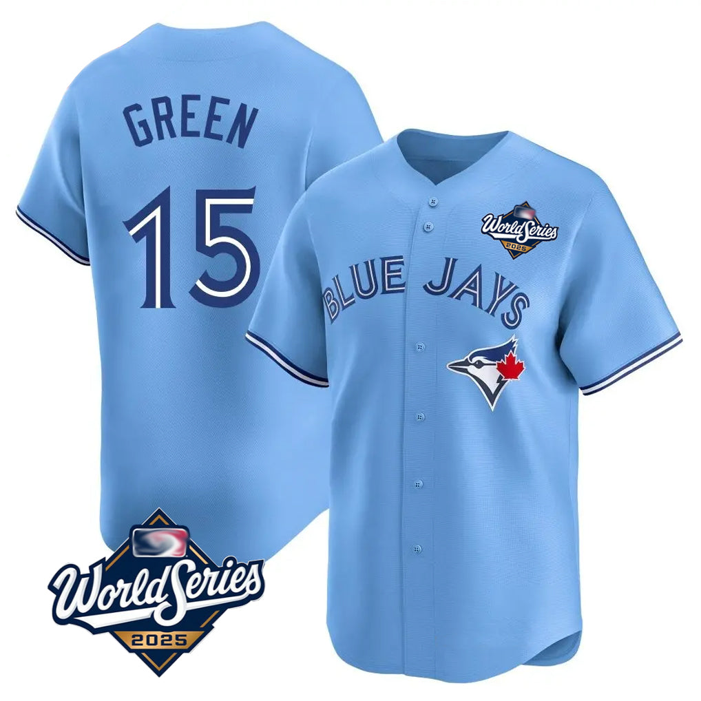 T.Blue Jays #15 Chad Green Player Blue 2025 World Series Game Jdoa Stitched Jerseys