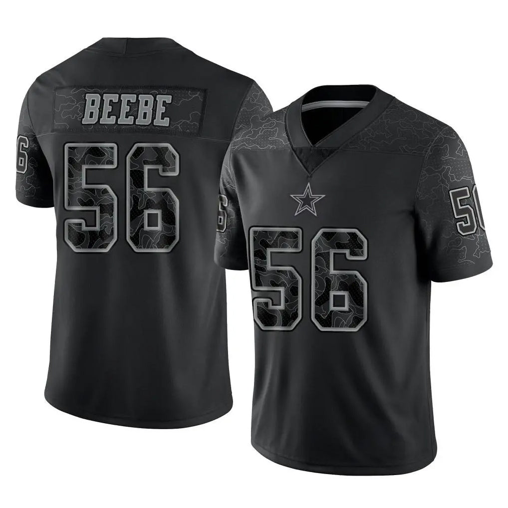 D.Cowboys #56 Cooper Beebe Player Black Limited Reflective Home Game Jdoa Stitched Jerseys