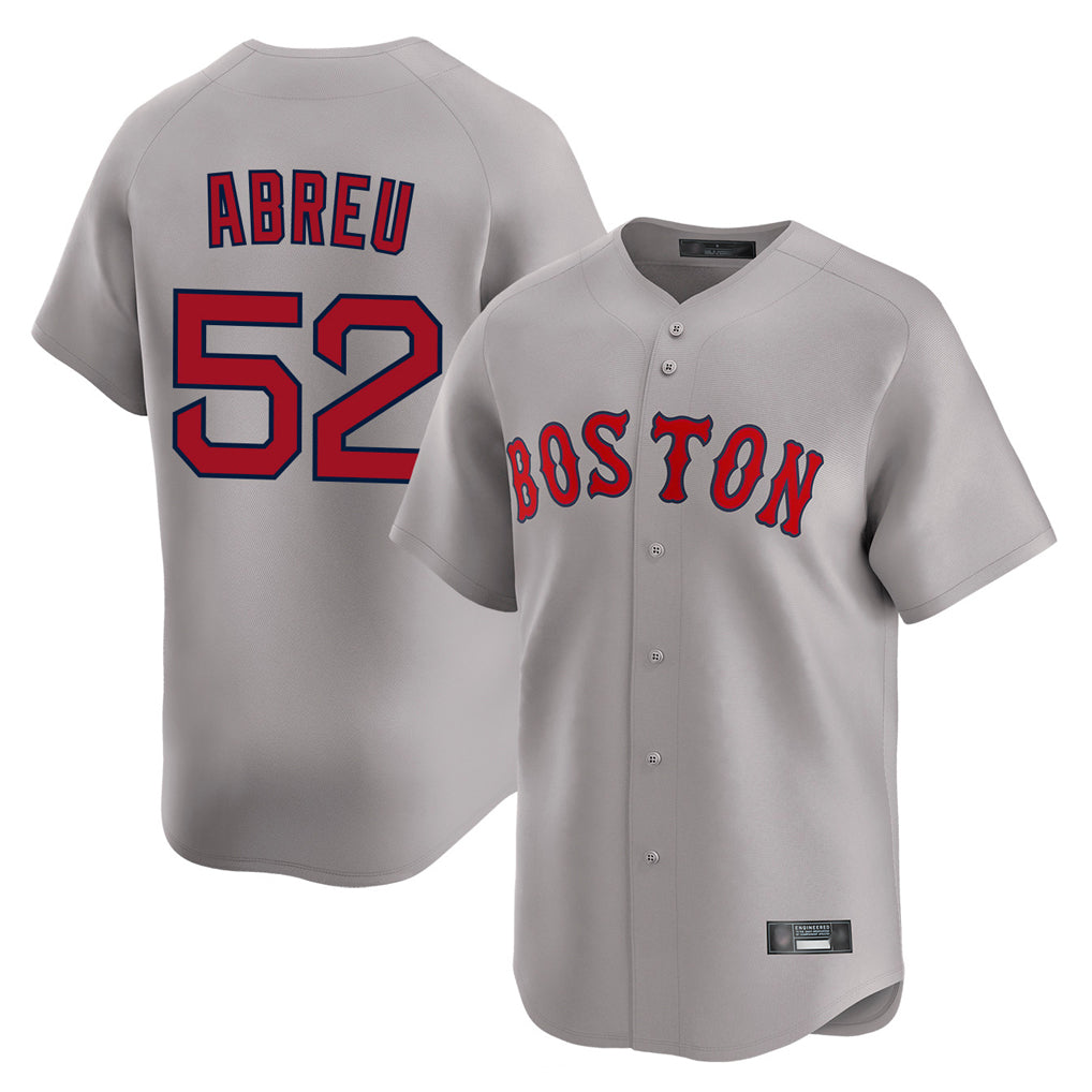 B.Red Sox #52 Wilyer Abreu Player Gray Road Limited Home Game Jdoa Stitched Jerseys