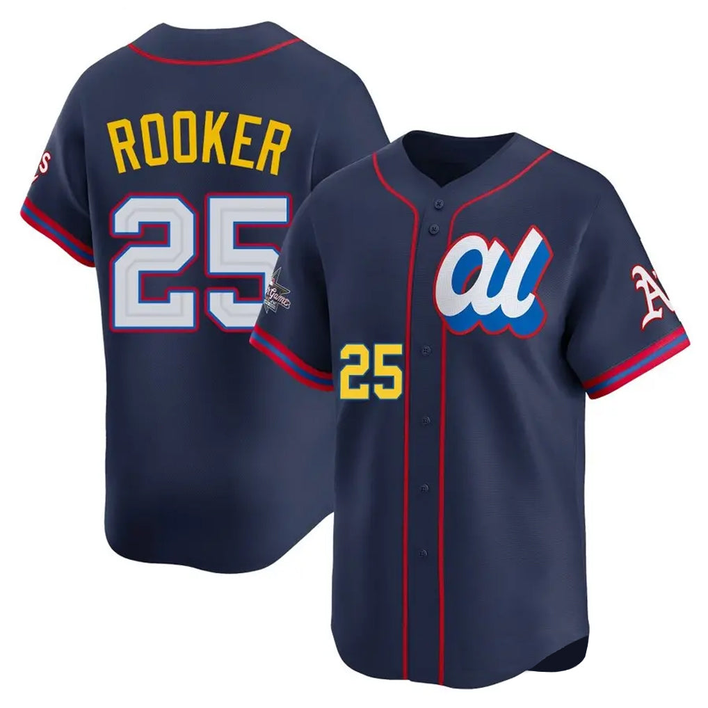 Athletics #25 Brent Rooker Player Navy American League All-Star Edition Limited Game Jdoa Stitched Jerseys