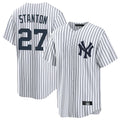 NY.Yankees #27 Giancarlo Stanton Player White Game Home Jdoa Stitched Jerseys