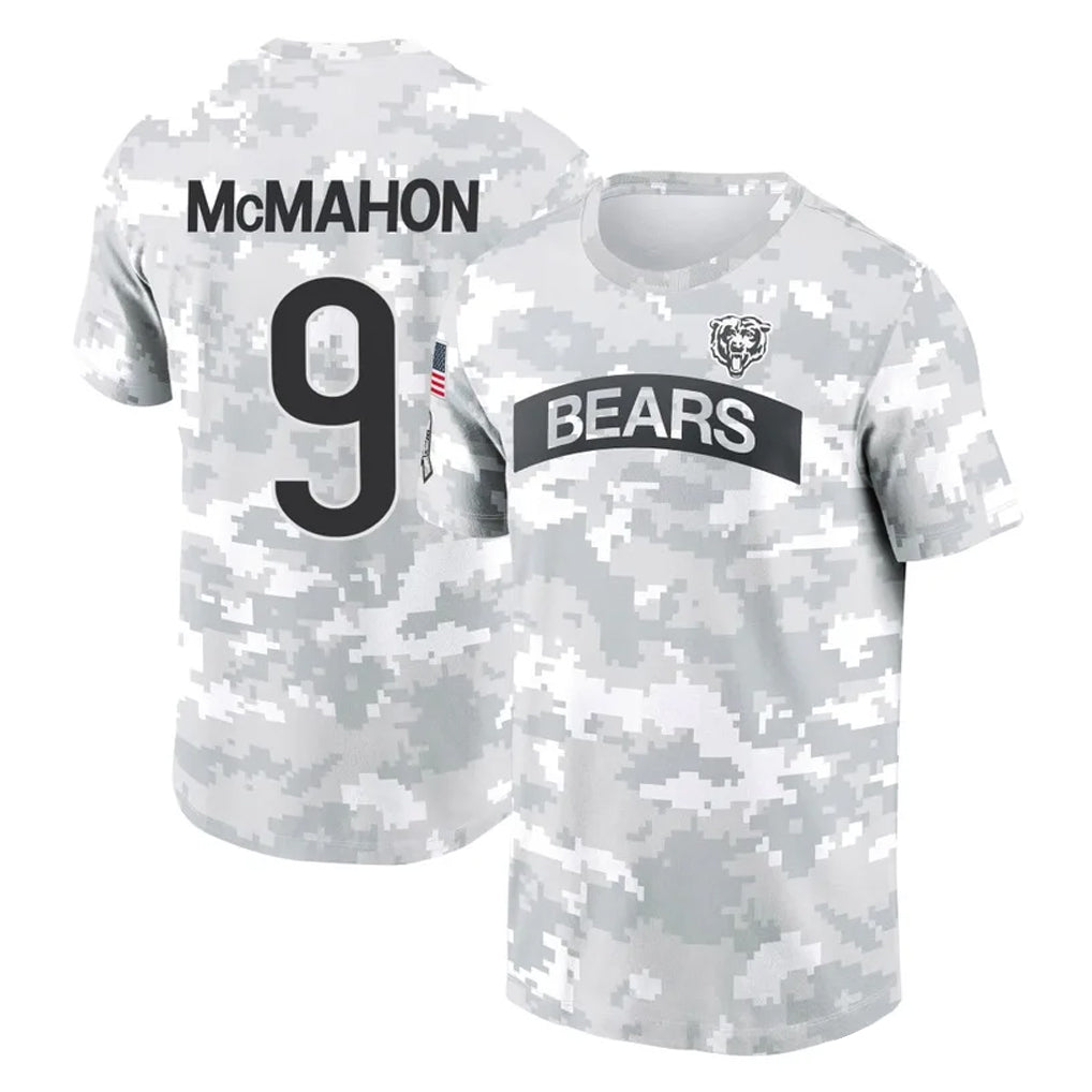 C.Bears #9 Jim McMahon Player Arctic Camo Salute to Service Performance T-Shirt Limited Jdoa Stitched Jerseys