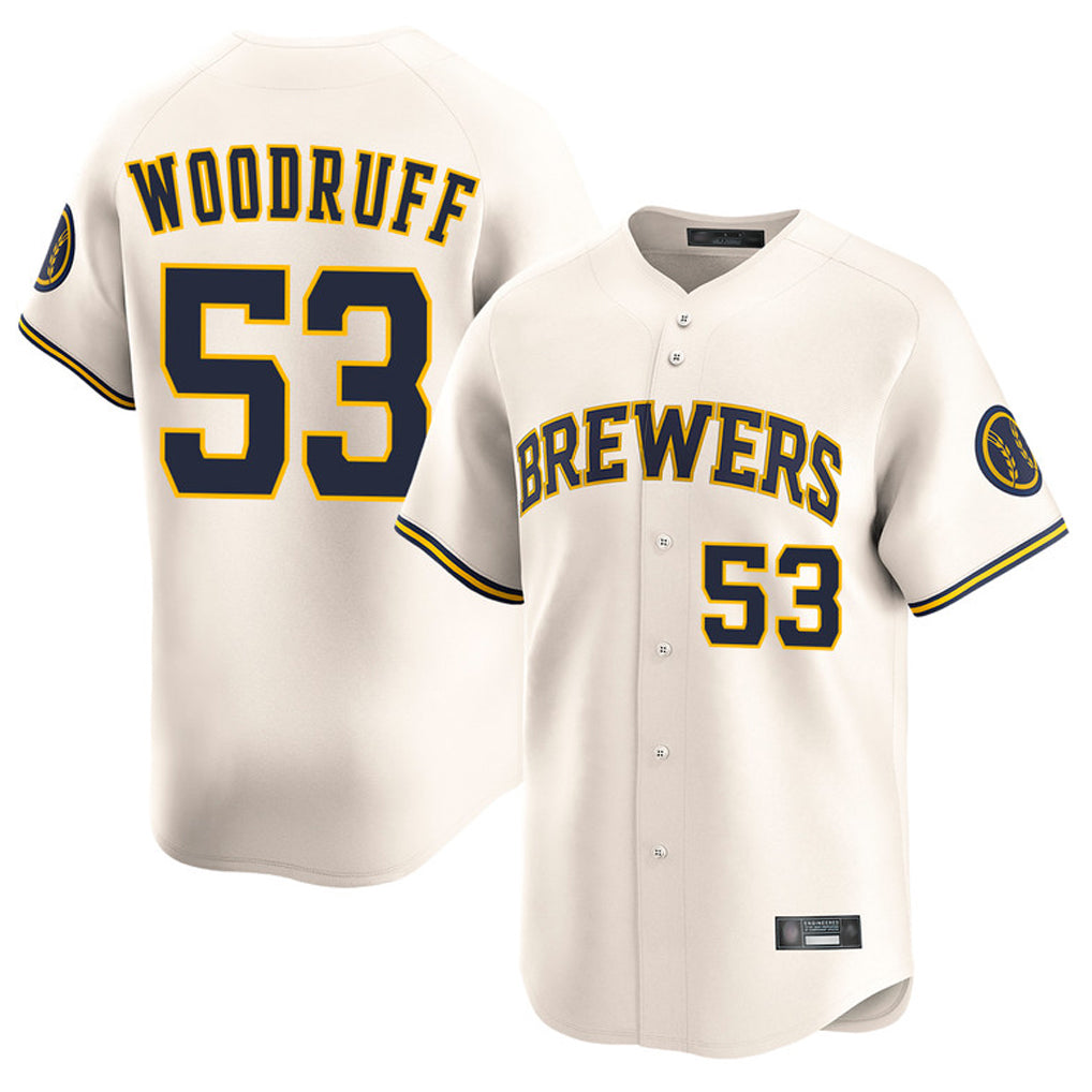 M.Brewers #53 Brandon Woodruff Player Cream Home Limited Game Jdoa Stitched Jerseys