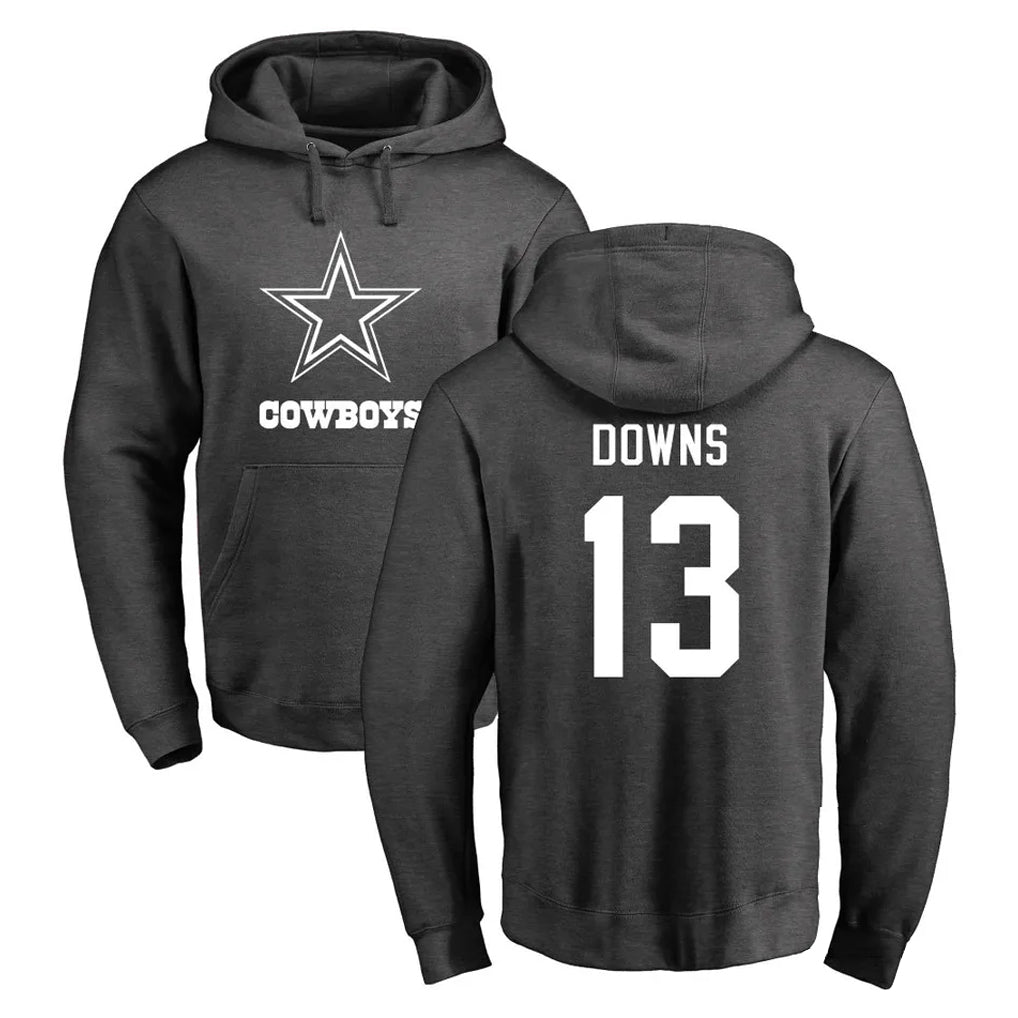 D.Cowboys #13 Caleb Downs Player Ash One Color Pullover Hoodie Limited Jdoa Stitched Jerseys