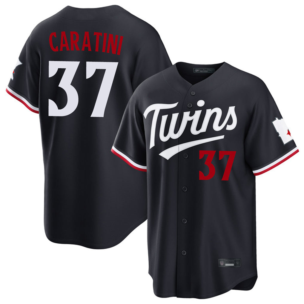M.Twins #37 Victor Caratini Player Navy Home Game Jdoa Stitched Jerseys