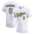LA.Dodgers #8 Enrique Hern¨¢ndez Player Gold Limited Elite Home Jdoa Stitched Jerseys