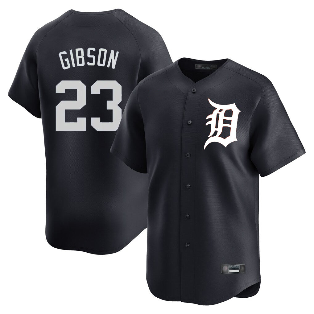 D.Tigers #23 Kirk Gibson Player Navy Home Limited Game Jdoa Stitched Jerseys