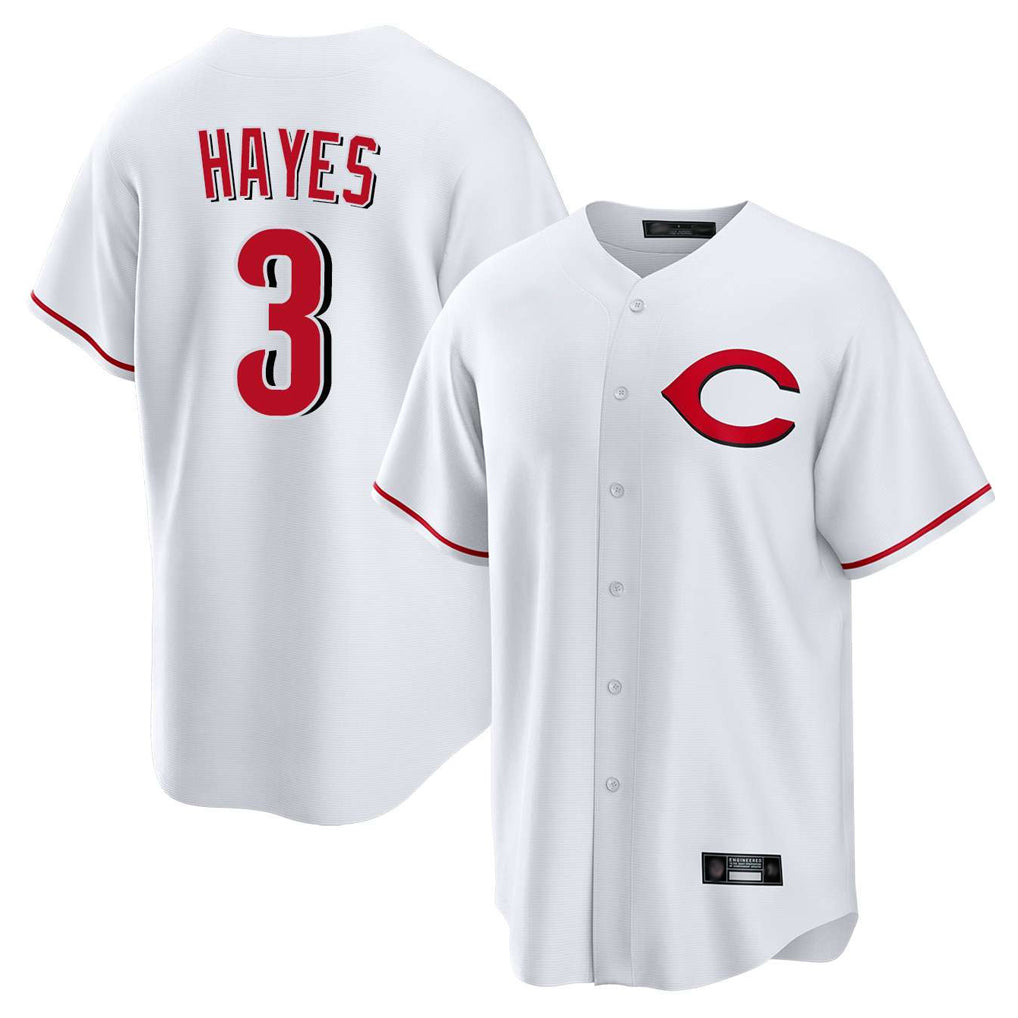C.Reds #3 Ke'Bryan Hayes Player White Home Game Jdoa Stitched Jerseys