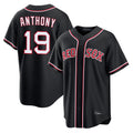B.Red Sox #19 Roman Anthony Player Black Out Home Game Jdoa Stitched Jerseys