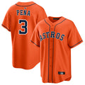 H.Astros #3 Jeremy Pena Player Orange Home Game Jdoa Stitched Jerseys