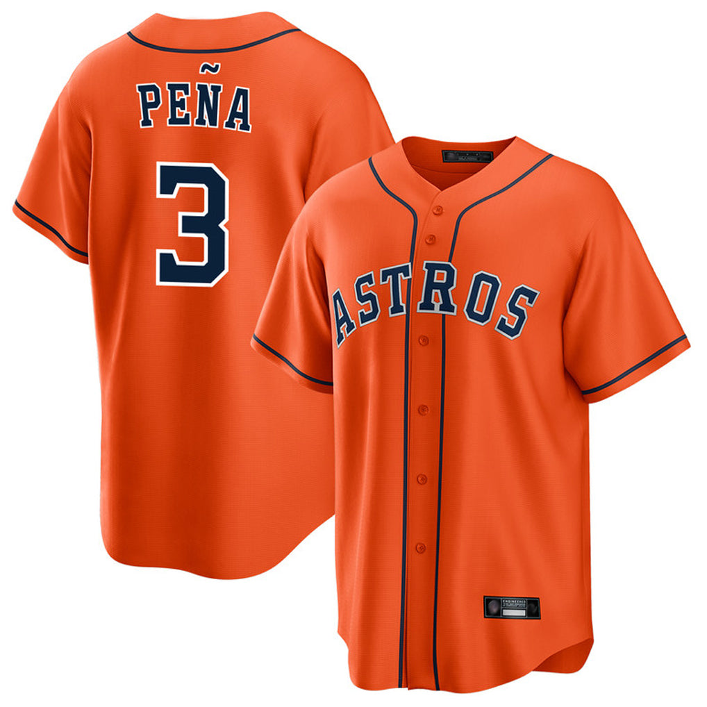 H.Astros #3 Jeremy Pena Player Orange Home Game Jdoa Stitched Jerseys